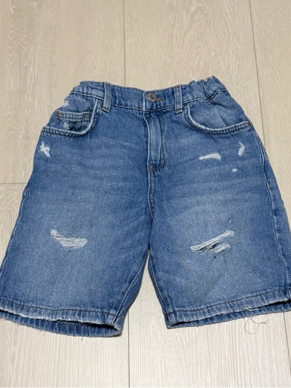 ✨  Zara Denim Distressed Blue Kids Shorts